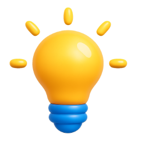 Yellow 3D lightbulb icon