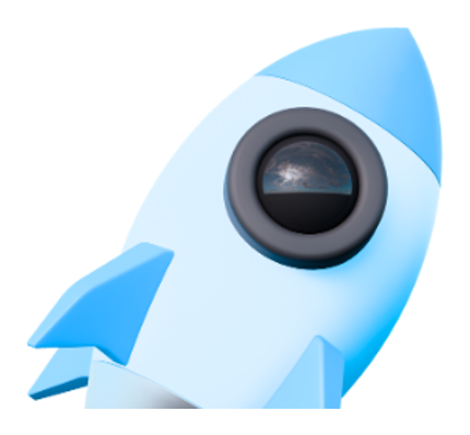 3D rocket icon for Launch Strong