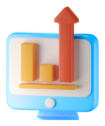 3D growth chart monitor icon for Grow and Go Again