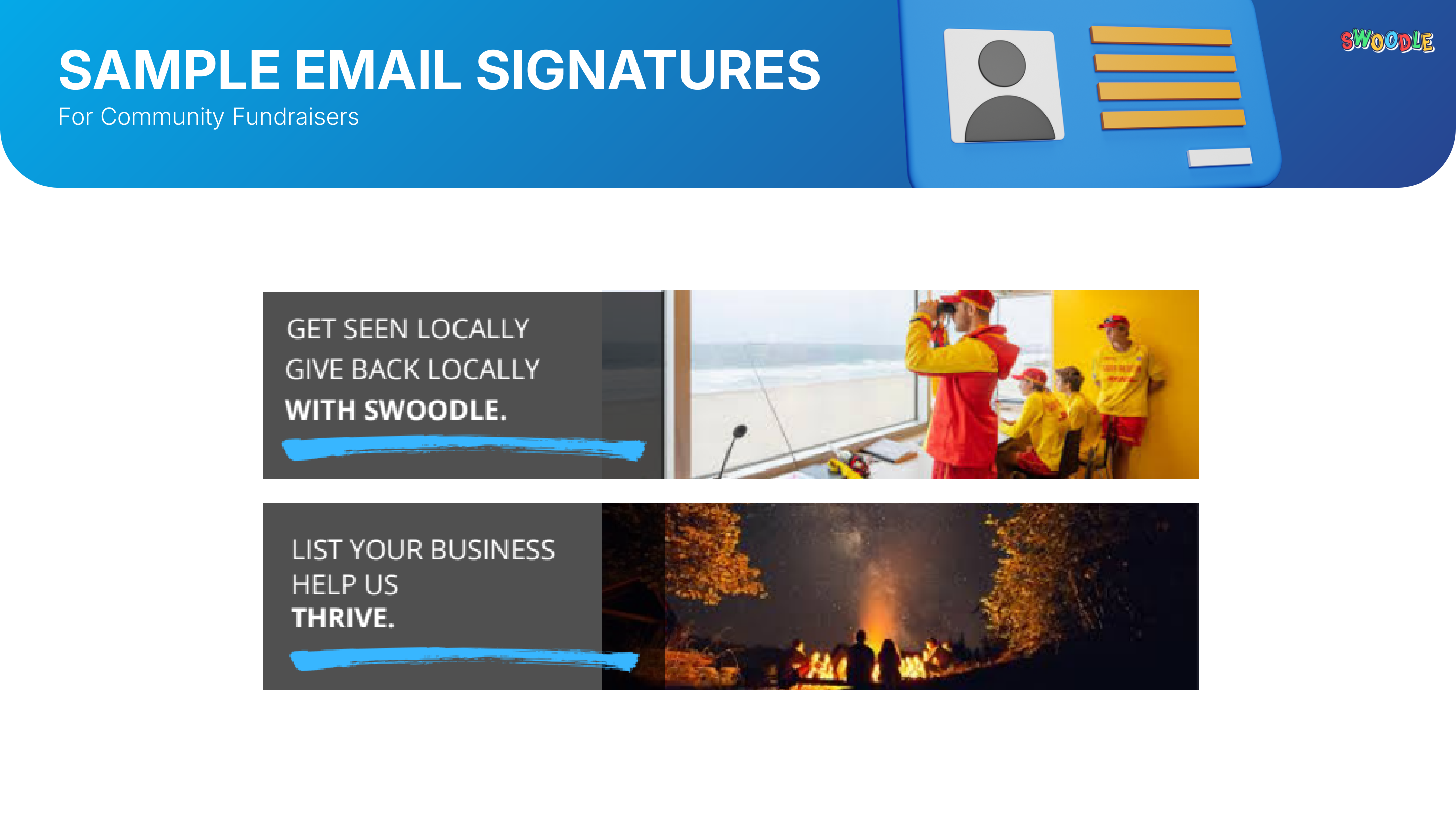 Sample email signatures for community fundraisers