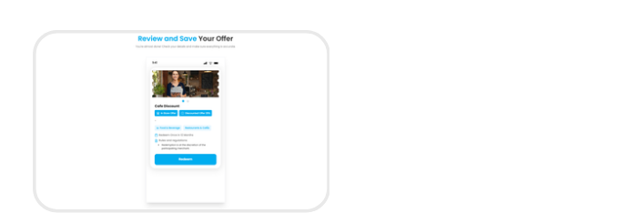 Mobile preview of the offer with Redeem Now button