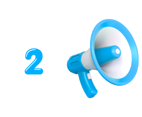 Step 2 glossy icon: megaphone