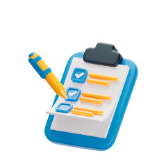 3D clipboard and pen icon