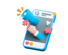 3D megaphone and phone promotion icon