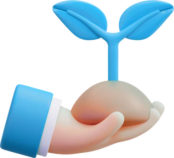 Hand holding a growing plant illustration