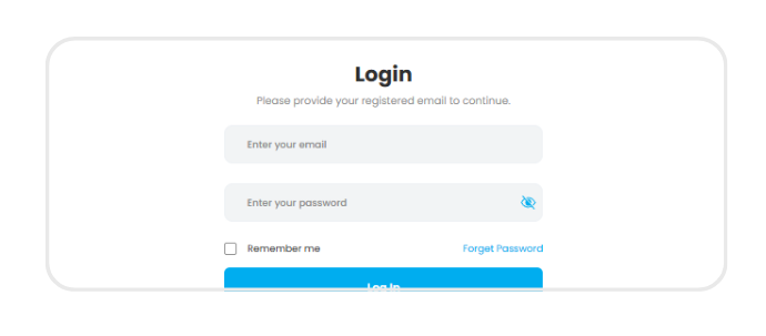 Fundraiser Portal login screen with email and password fields